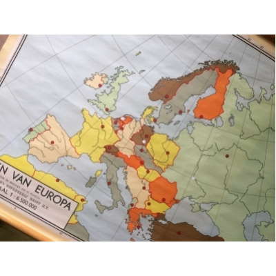 Vintage schoolplaat van Europa